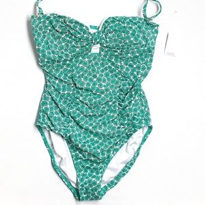 LOFT Green One-Piece Swimsuit Never Worn NWT